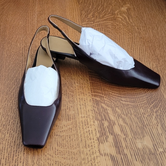 Madewell Ophelia Leather Slingback Flats -Espresso Bean - Picture 7 of 9